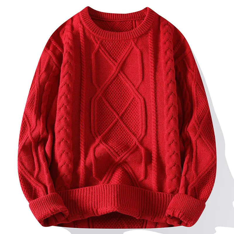 Men's Knit Pullover Sweater for Autumn and Winter