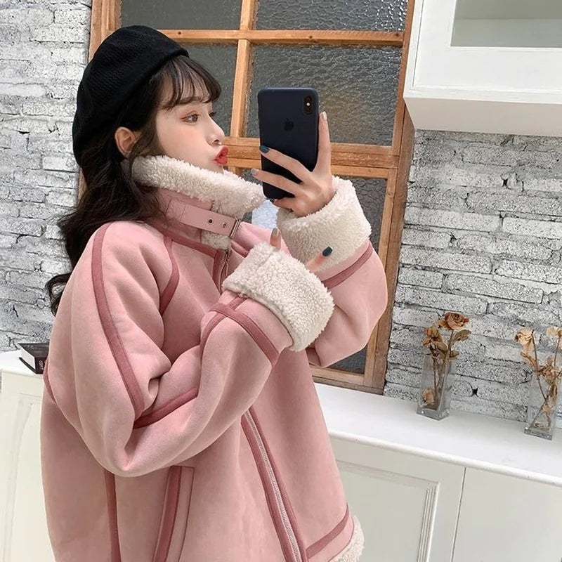 Women's Vintage Patchwork Stand Collar Winter Parka