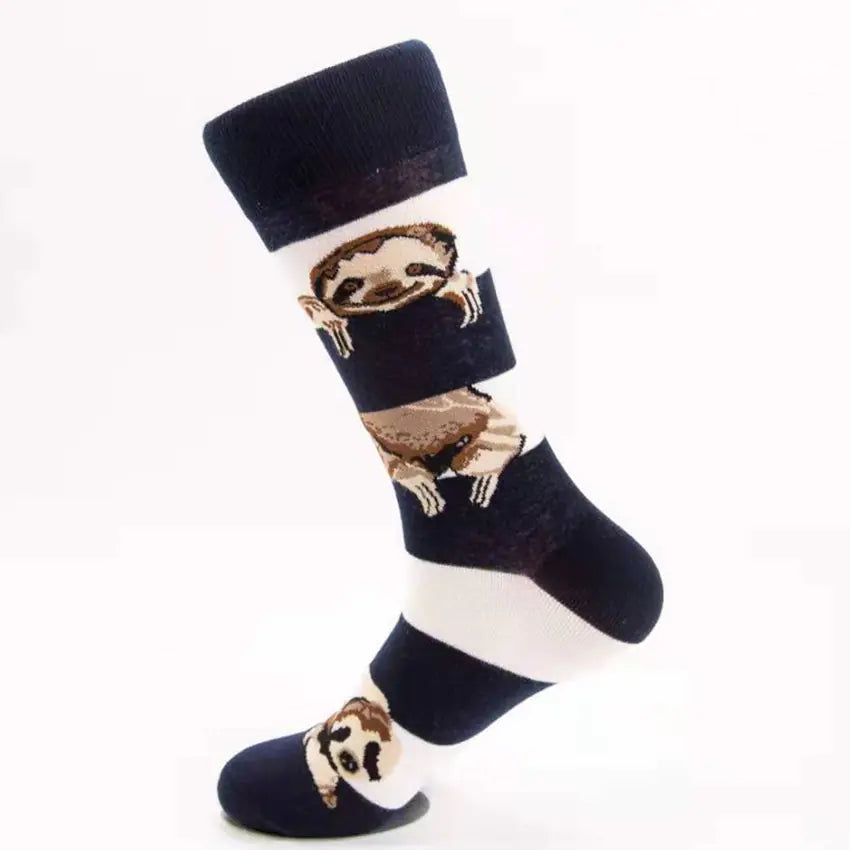 Cotton Sloth Pattern Socks for Autumn and Winter Fashion