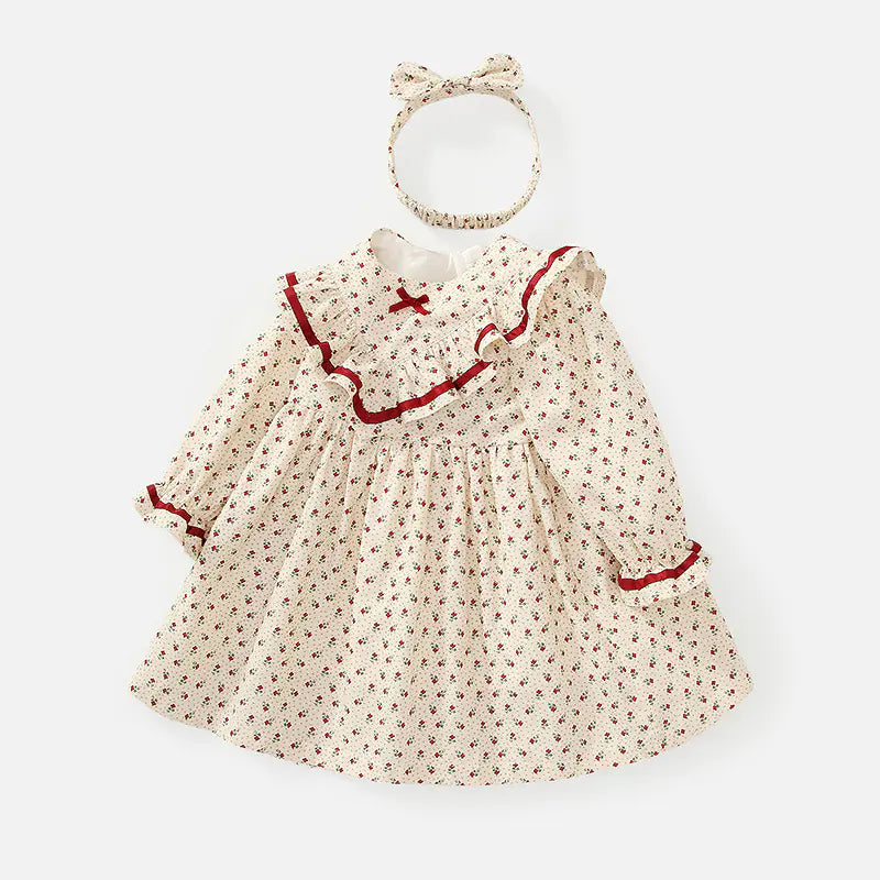 Cotton Girls' Lace Dress for Spring