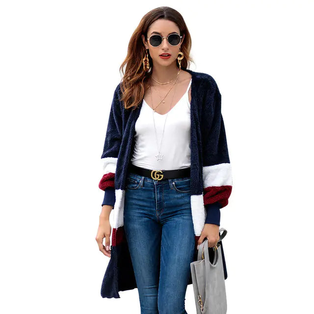 Long Sleeve Knitted Cardigan Sweater for Women