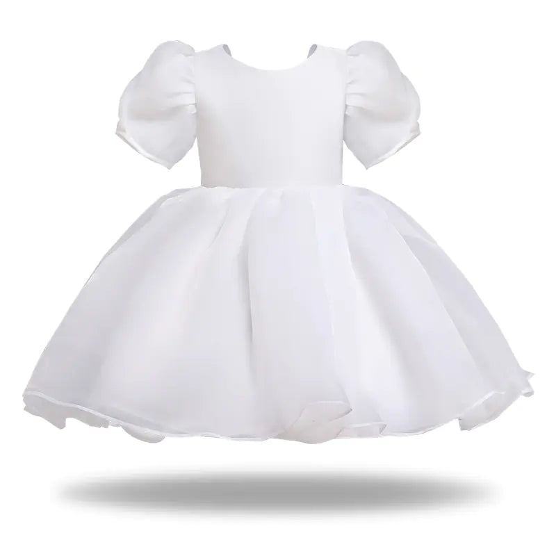 Girls Casual Puff Sleeve Princess Dress