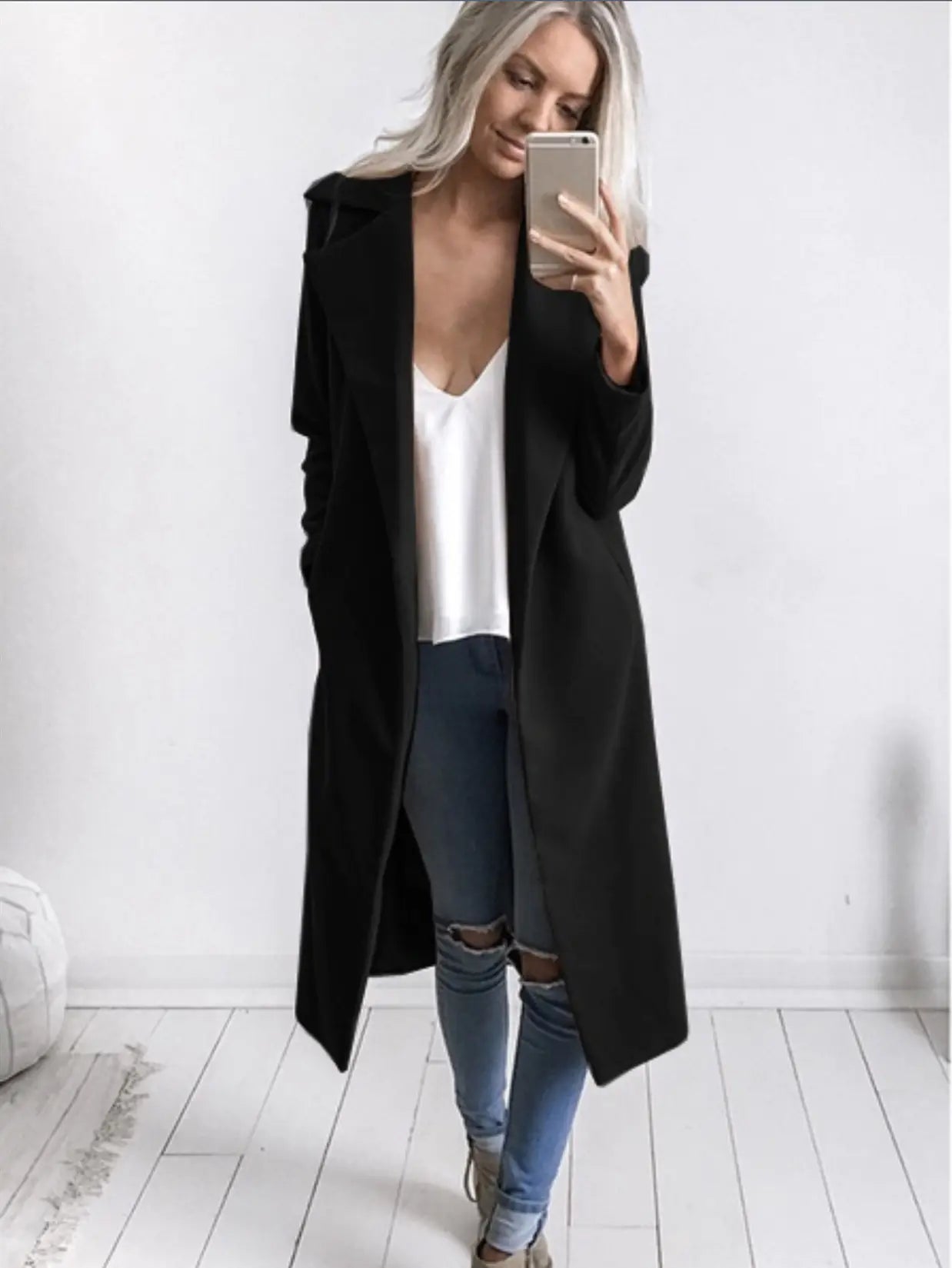 Mid-Length Woolen Coat for Stylish Warmth