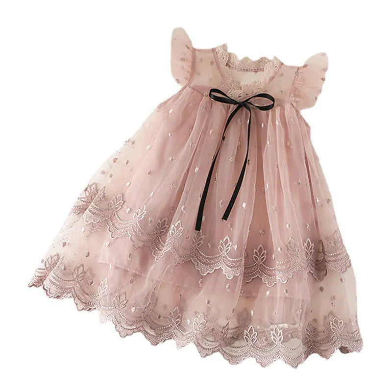 Girls Casual Puff Sleeve Princess Dress