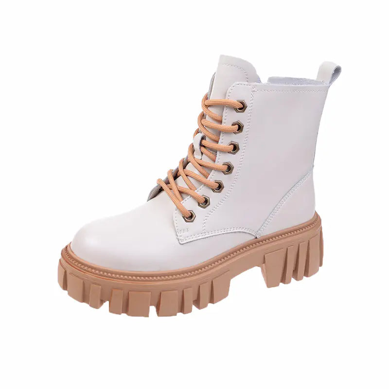 Round Toe Lace-Up Martin Boots for Autumn & Winter
