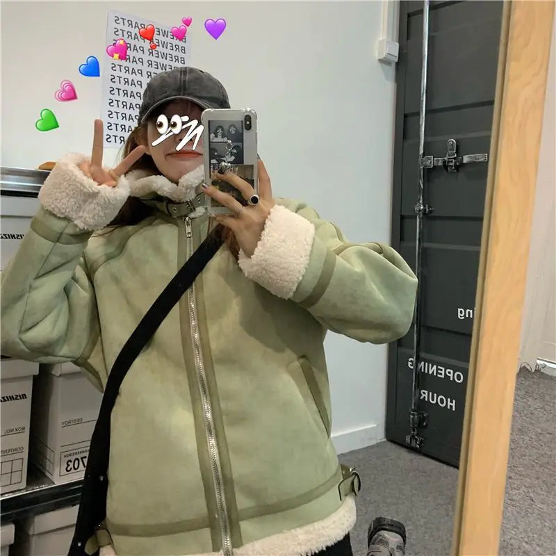 Women's Vintage Patchwork Stand Collar Winter Parka
