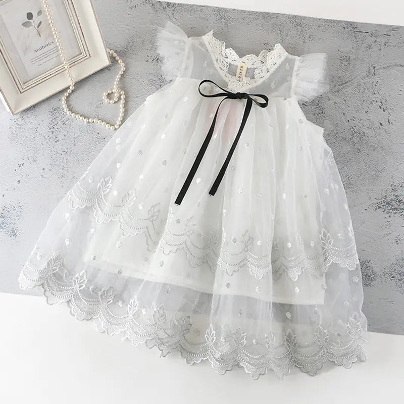 Girls Casual Puff Sleeve Princess Dress