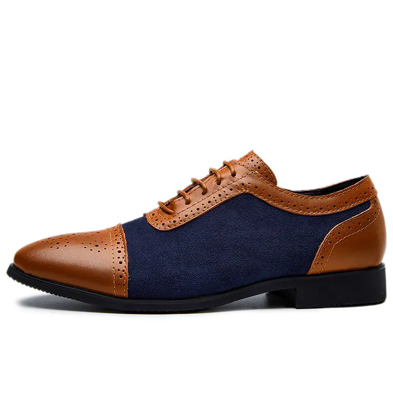 Carved Leather Upper Casual Shoes for Gentlemen