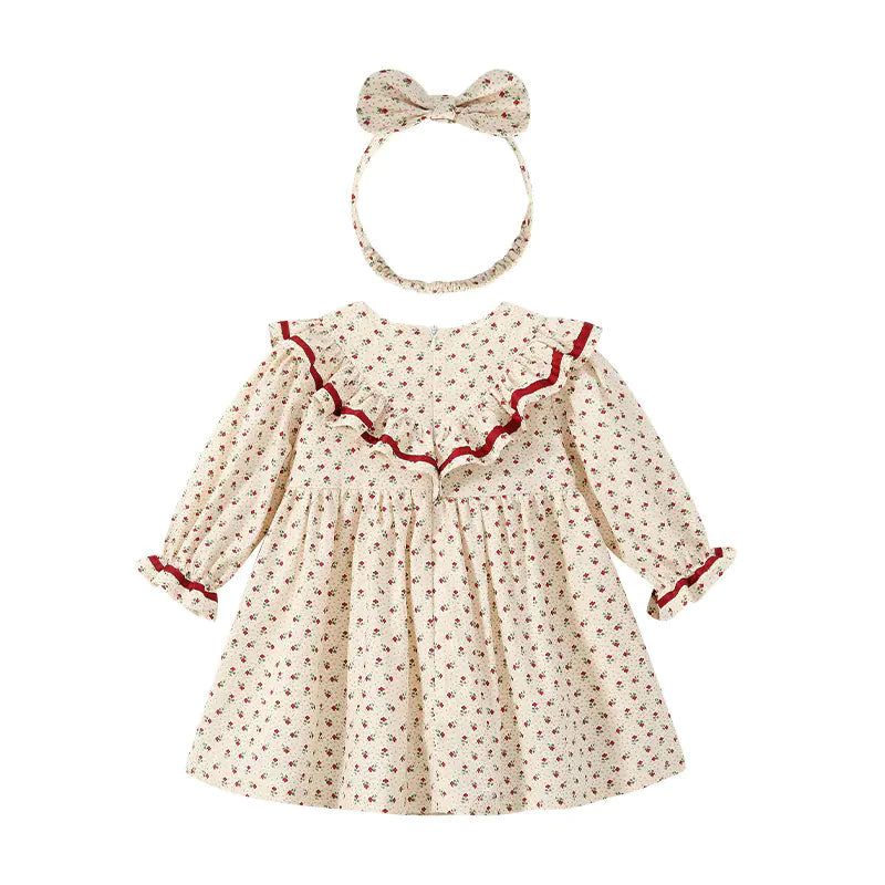 Cotton Girls' Lace Dress for Spring