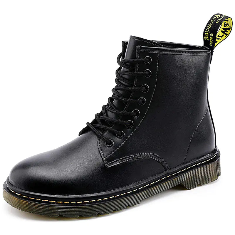Eight-Hole Breathable Leather Short Boots for Outdoors