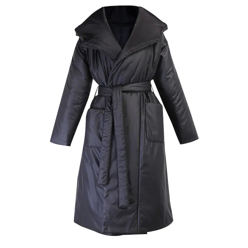 Hooded Long Cotton Padded Jacket for Women